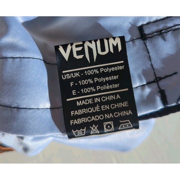 Venum Muay Thai Shorts Boys 8 Black Tiger Kickboxing MMA Fight Team - Picture 10 of 11